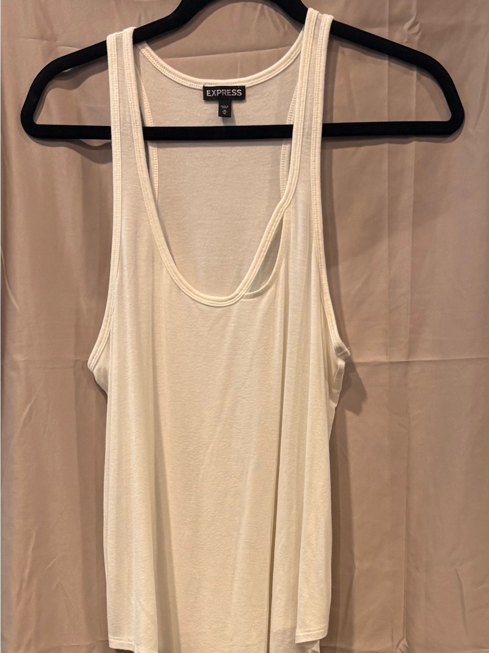 Express White Scoop Neck Double-Strap Tank Top